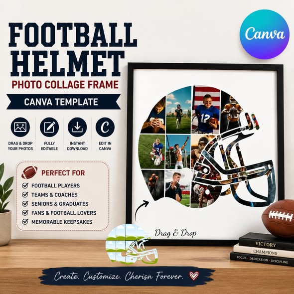 Football Helmet - Canva Frame