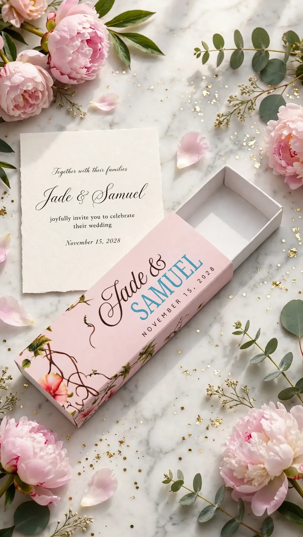 Box a fiammifero (match box style favor)